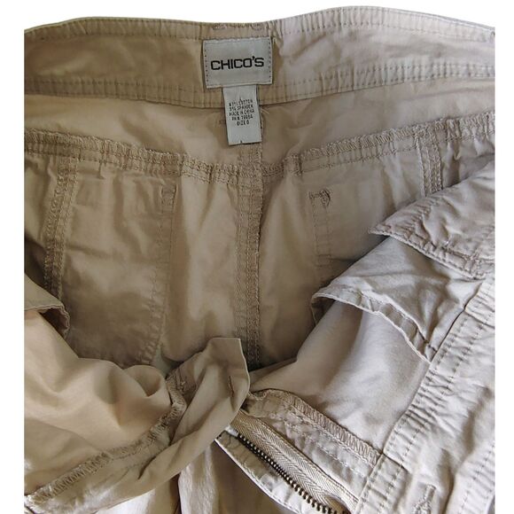 Chico's VTG Straight Leg Beige Stretch Mid-rise Capri Pants Size S/4 Women's - Picture 3 of 8